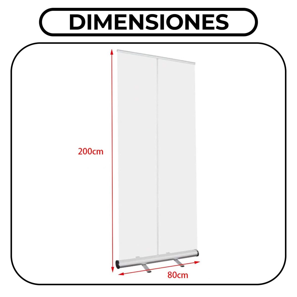 GENERICO - Porta Pendón Roller 80x200 Cms Con Bolso Para Transportar