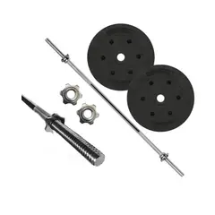 GENERICO - Set Barra 1.2 Mts Con 2 Discos PVC 5kg C/u Total 10 Kg