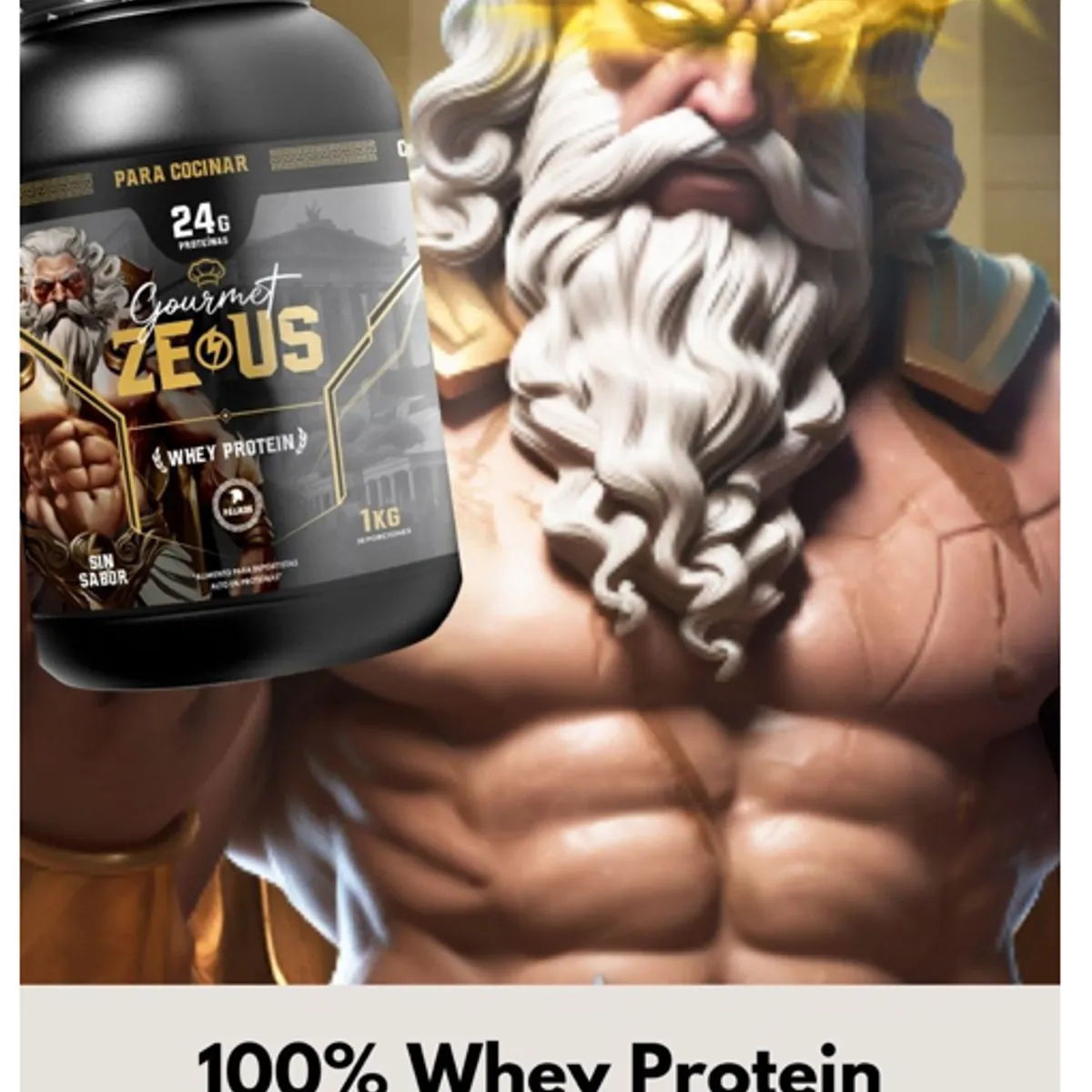 PALIKOS FITNESS - Proteína 100% suero de leche Whey  Sin Sabor  Ideal para cocinar