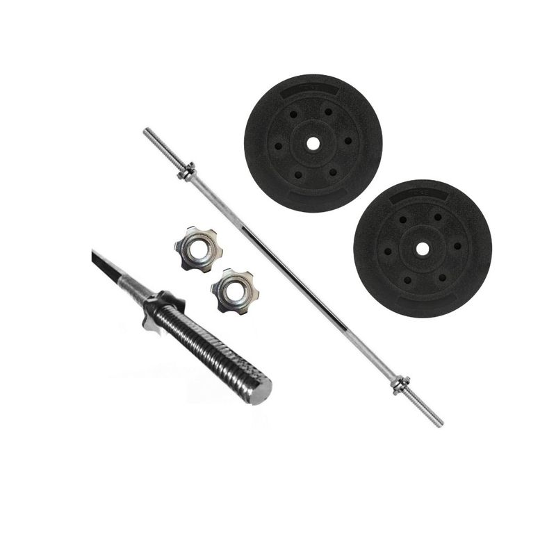 GENERICO - Set Barra 1.2 Mts Con 2 Discos PVC 10kg C/u Total 20 Kg