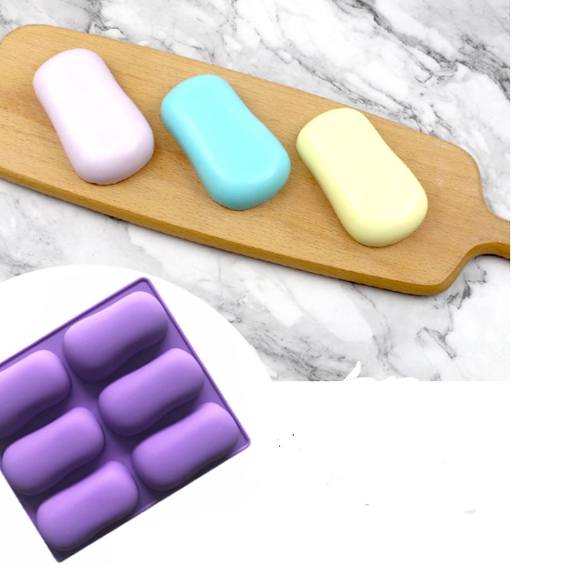 GENERICO - Moldes De Silicona Con 6 Forma De Jabón, Queque, Bizcocho, Repostería