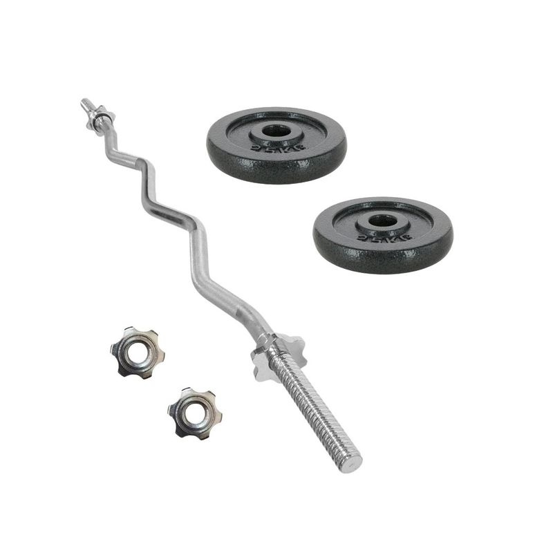 GENERICO - Set Barra Z Con 2 Discos Acero 2.5kg C/u Total 5 Kg