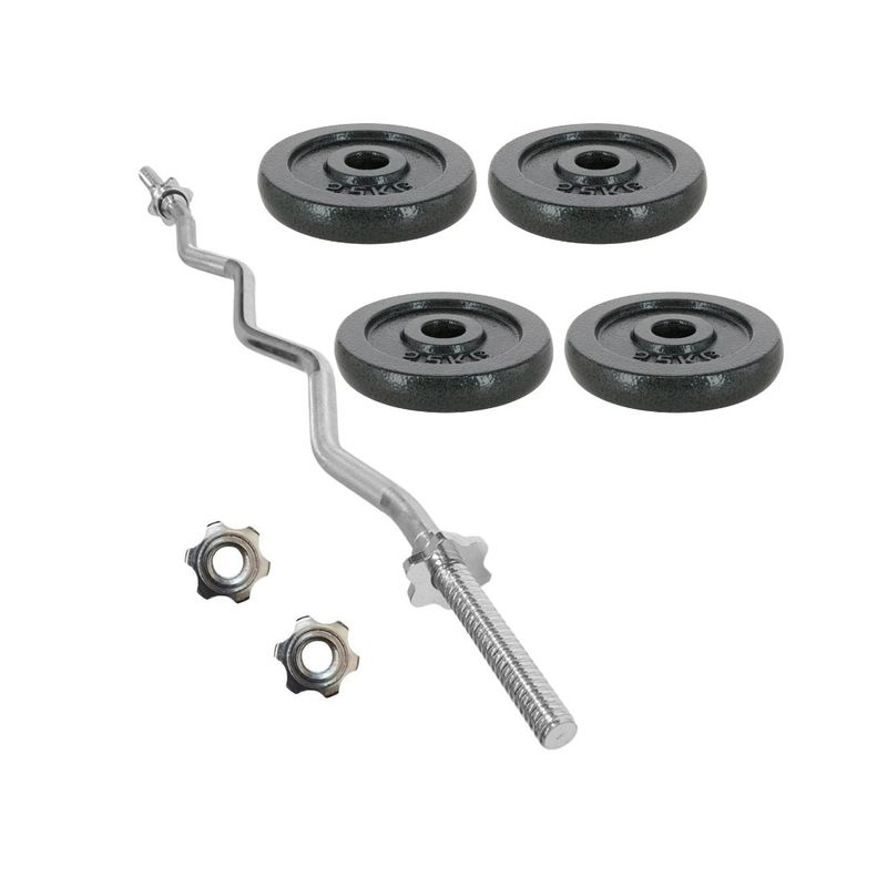 GENERICO - Set Barra Z Con 4 Discos Acero 2.5kg C/u Total 10 Kg
