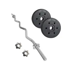 GENERICO - Set Barra Z Con 2 Discos PVC 5kg C/u Total 10 Kg