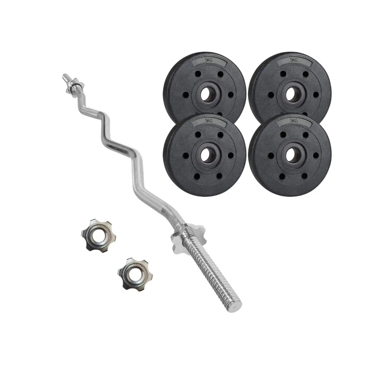 GENERICO - Set Barra Tipo Z Con 4 Discos PVC 5kg C/u Total 20 Kg