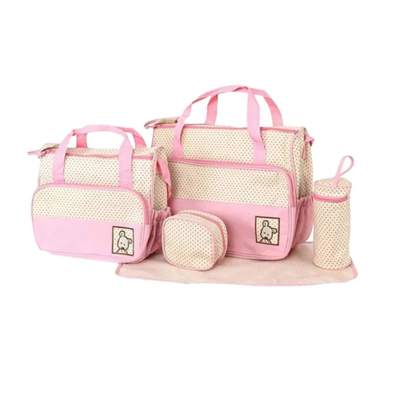 GENERICO - Bolso Maternal 5 Piezas Mudador Roasado