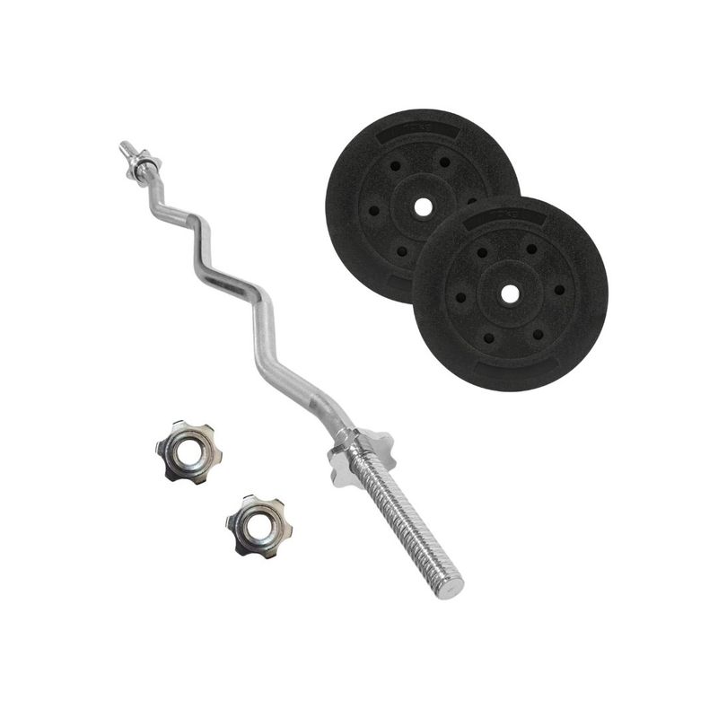 GENERICO - Set Barra Tipo Z Con 2 Discos PVC 10kg C/u Total 20 Kg