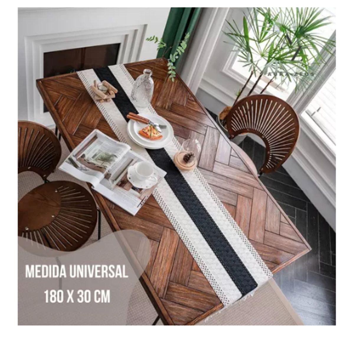 GENERICO - Camino De Mesa Algodon Yute Casa Mantel De Centro 180 X 30