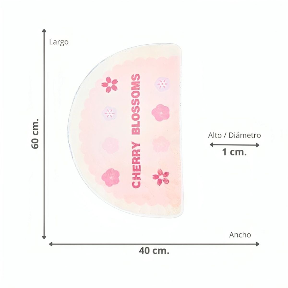 OEM - Alfombra Baño Semicírculo Rosado