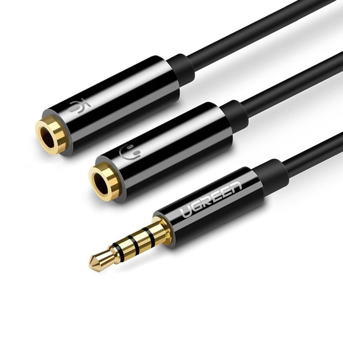 UGREEN - Cable Divisor de Audio Estéreo Plug 4 Polos 3.5mm M/2H a 2 Jack 3.5mm