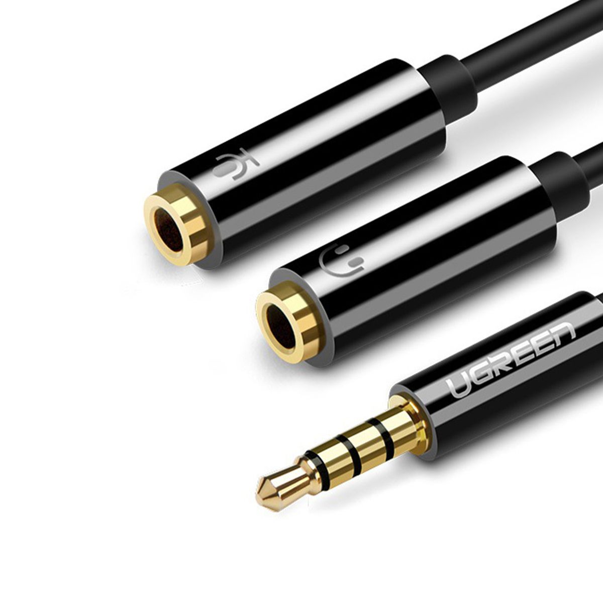 UGREEN - Cable Divisor de Audio Estéreo Plug 4 Polos 3.5mm M/2H a 2 Jack 3.5mm