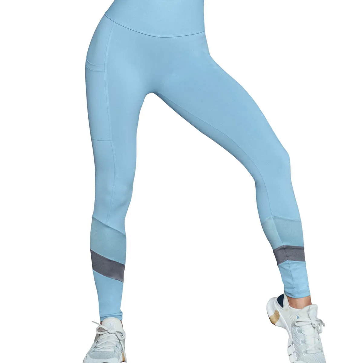 LEONISA - Legging deportivo con bolsillo Leonisa Active by Silvy Araujo 195598 Azul Claro