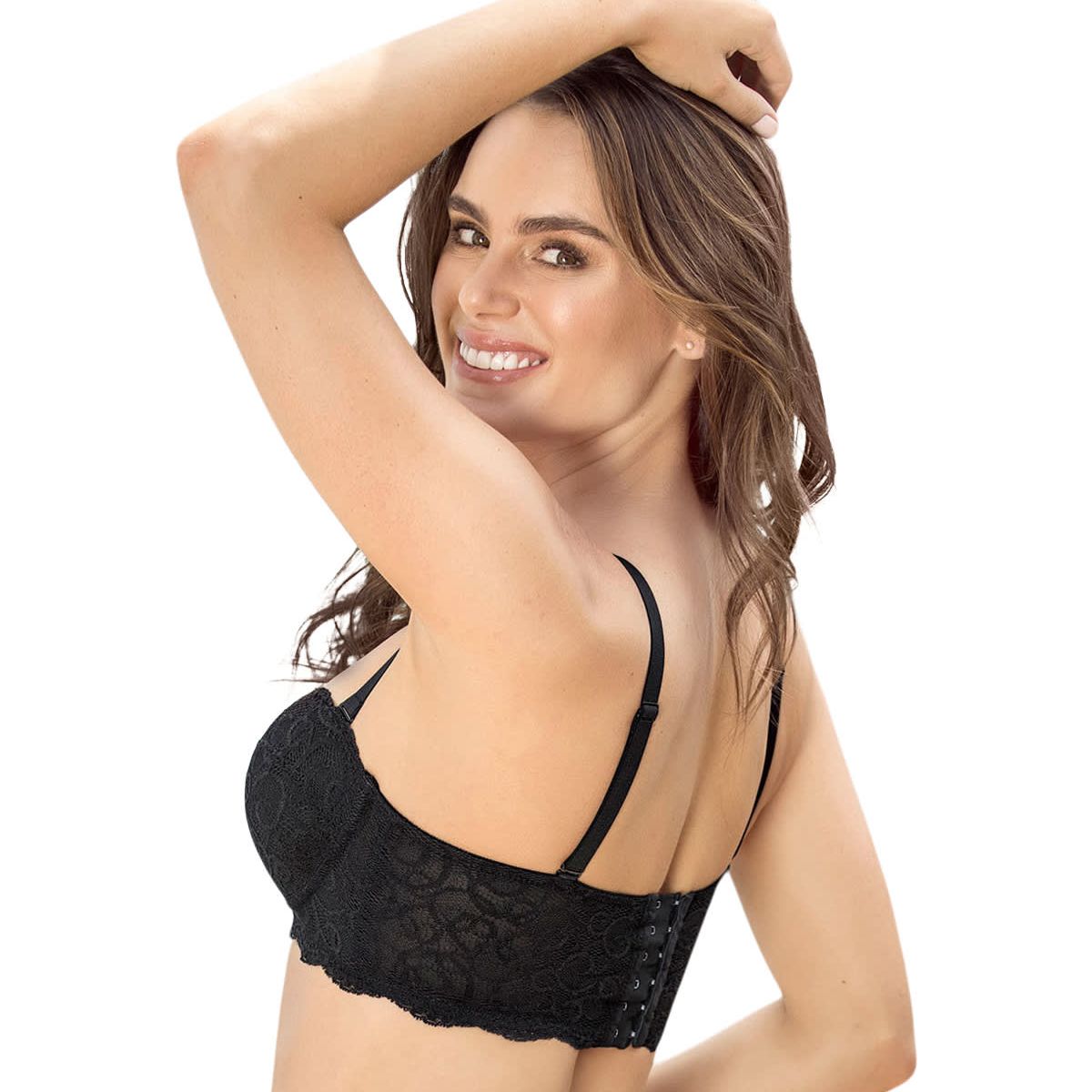 LEONISA - Sostén balconet de realce alto con máximo cubrimiento de espalda Special Fit 011877 Negro