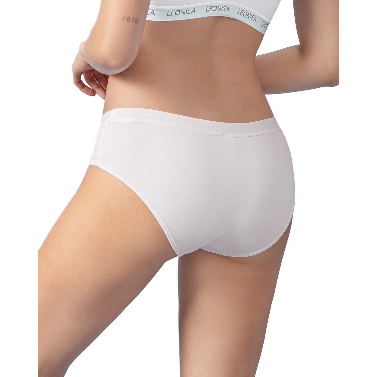 LEONISA - Pack x 3 calzones estilo pantaleta en algodón 62310X3 Blanco / Negro / Rosa Claro