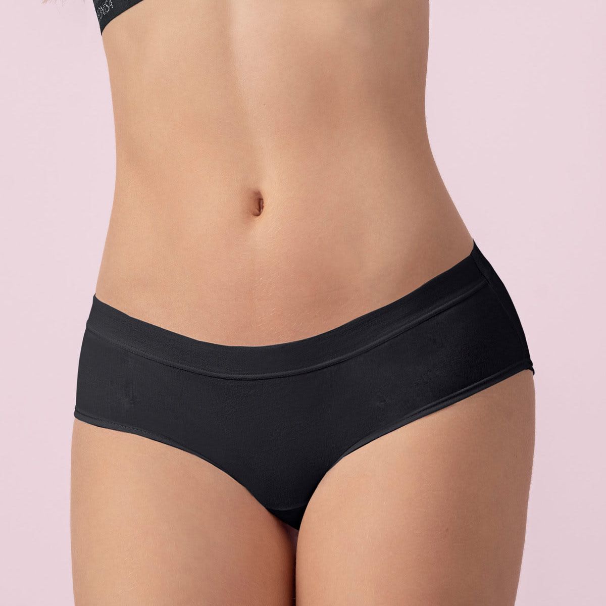 LEONISA - Pack x 3 calzones estilo pantaleta en algodón 62310X3 Blanco / Negro / Rosa Claro