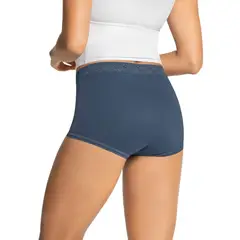 LEONISA - Paquete x 3 Calzones Clásicos con Toques de Encaje 118X3 Rosado / Azul / Gris