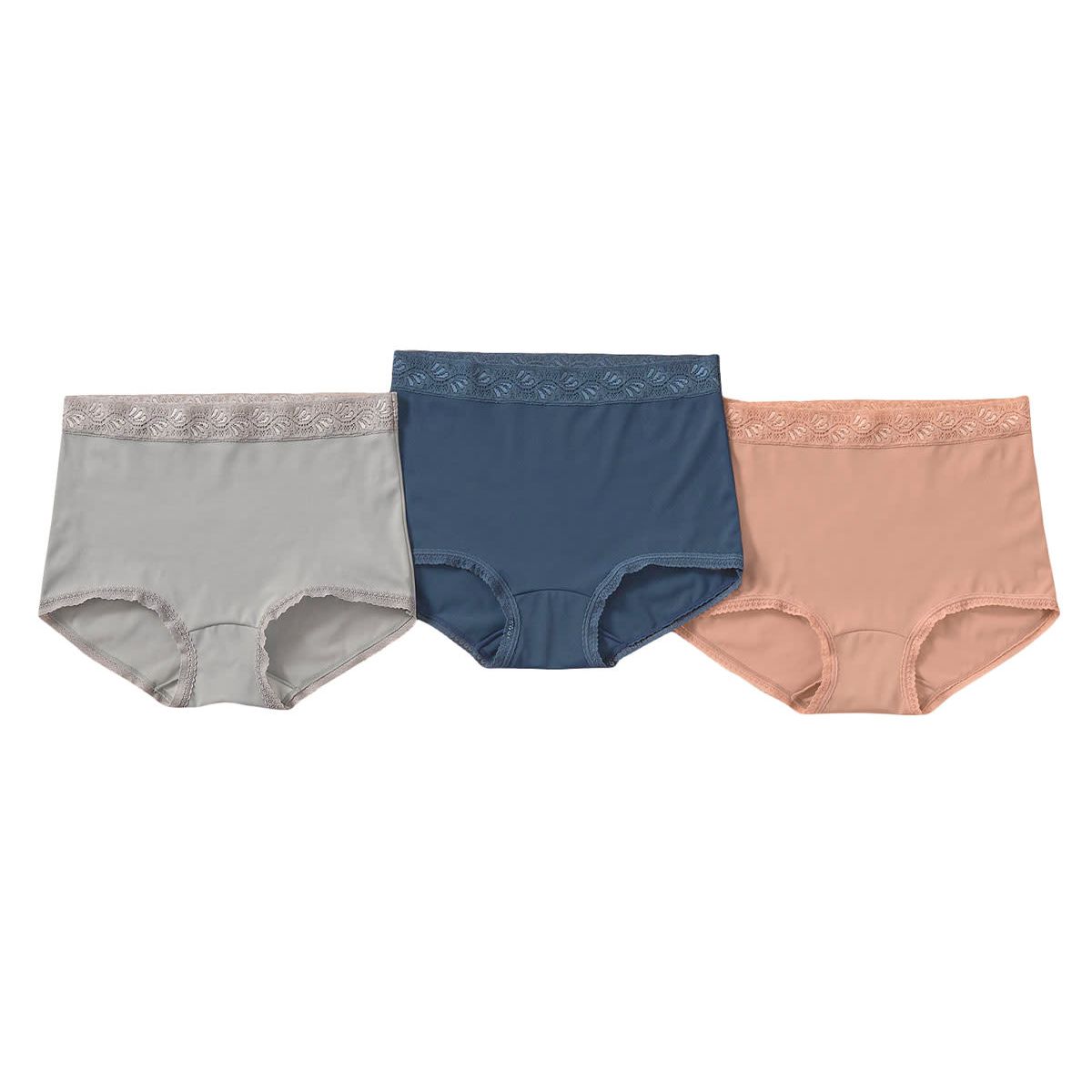 LEONISA - Pack x 3 calzones clásicos con toques de encaje 118X3 Rosado