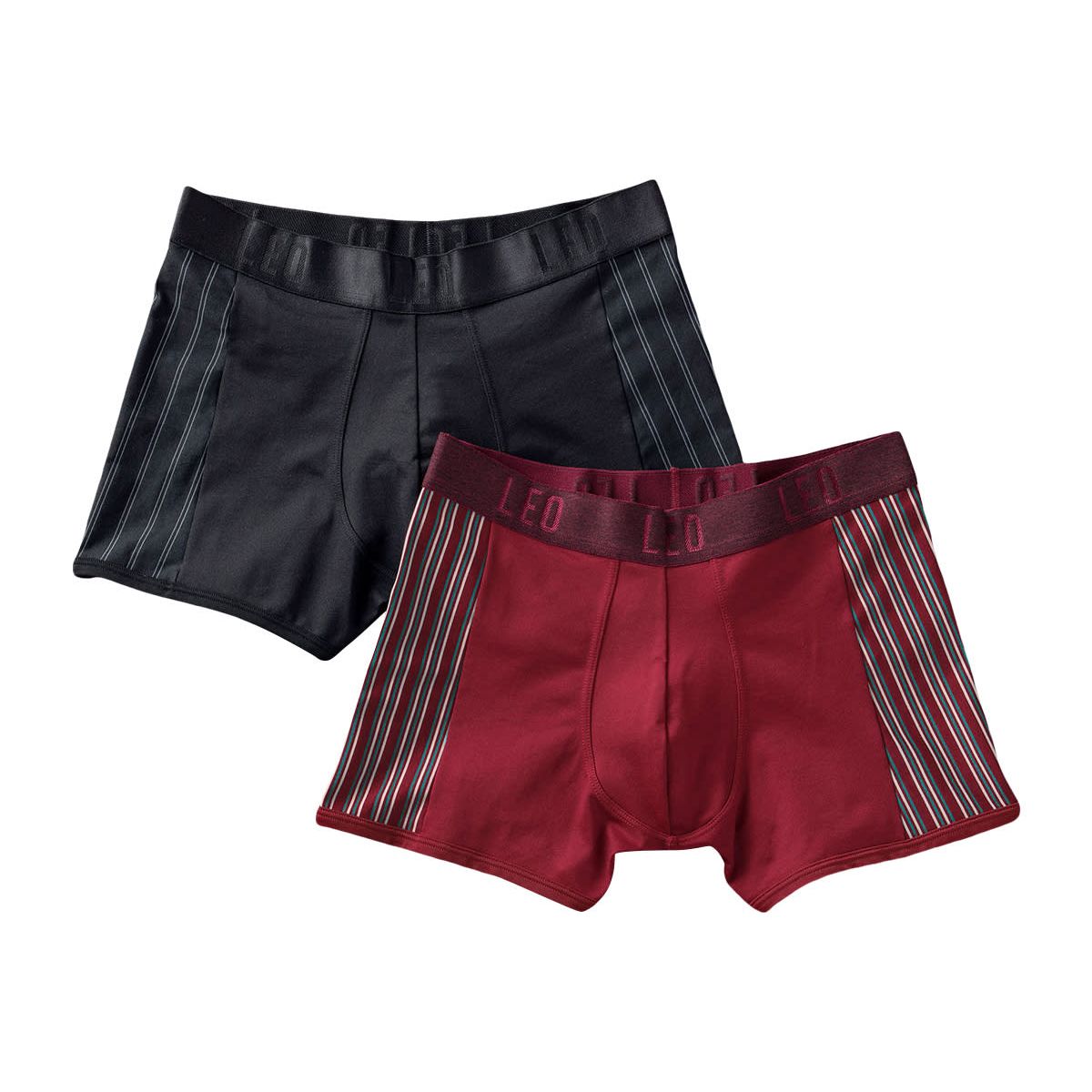 LEO - Pack x 2 bóxers cortos con tecnología de ajuste perfecto en microfibra 33127X2 Rojo