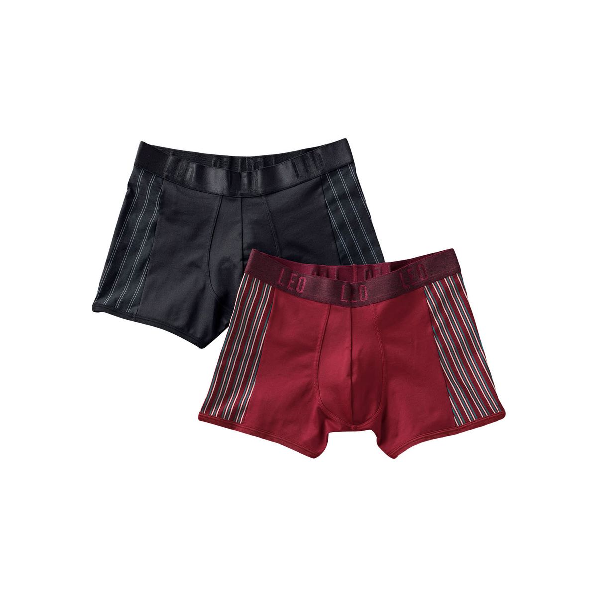 LEO - Pack x 2 bóxers cortos con tecnología de ajuste perfecto en microfibra 33127X2 Rojo