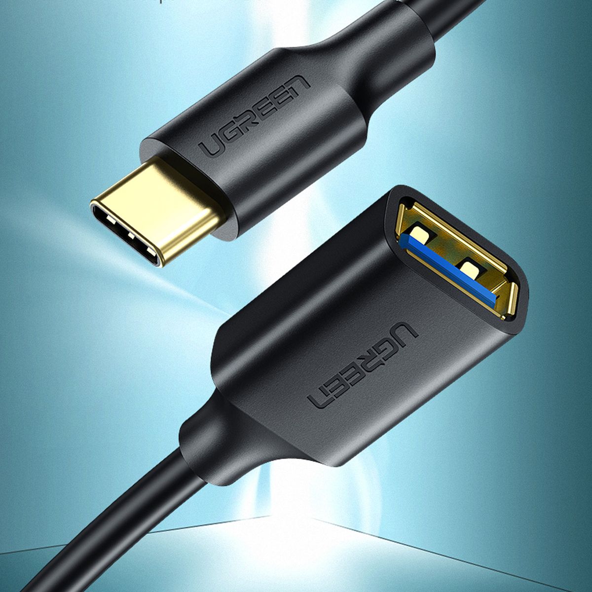 UGREEN - Adaptador OTG USB-C a USB-A 3.1 GEN1 M/H 15cm Negro