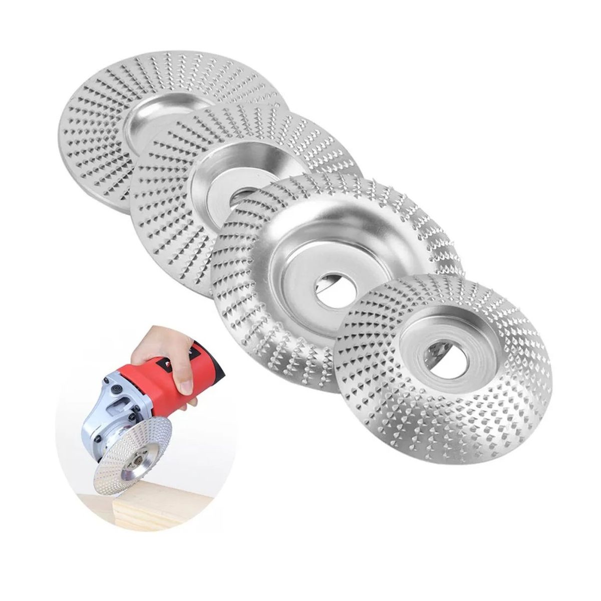 GENERICO - Pack 4 Discos De Desgaste Esmeril Galletera Madera 22 Mm