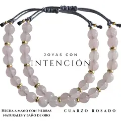 GENERICO - Pack de 2 Pulseras con Cuarzo Rosado