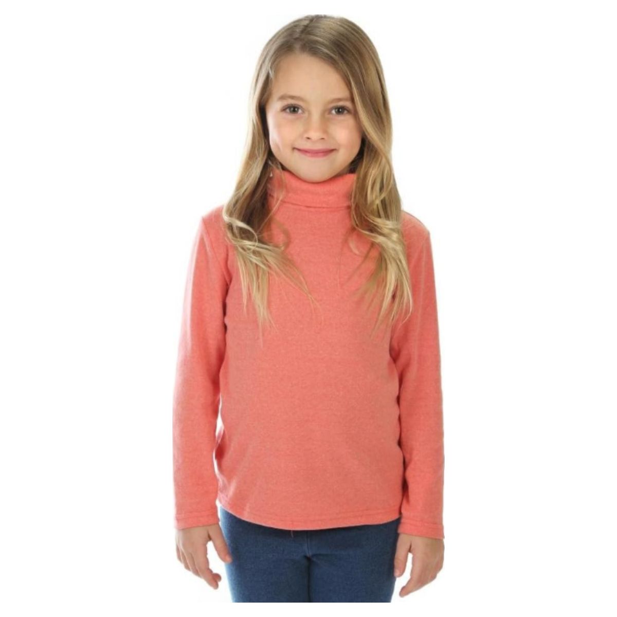 UTILISIMO - Pack 2 Camisetas Polera Polar Cuello Alto Niña Primera Capa