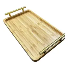 GENERICO - Bandejas Bambu Bandejas De Madera Bandeja Desayuno 32x22cm