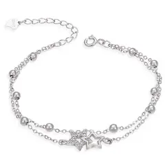 GENERICO - Pulsera Plata Fina 925 Cuentas Estrellas Mujer Regalo Joyas
