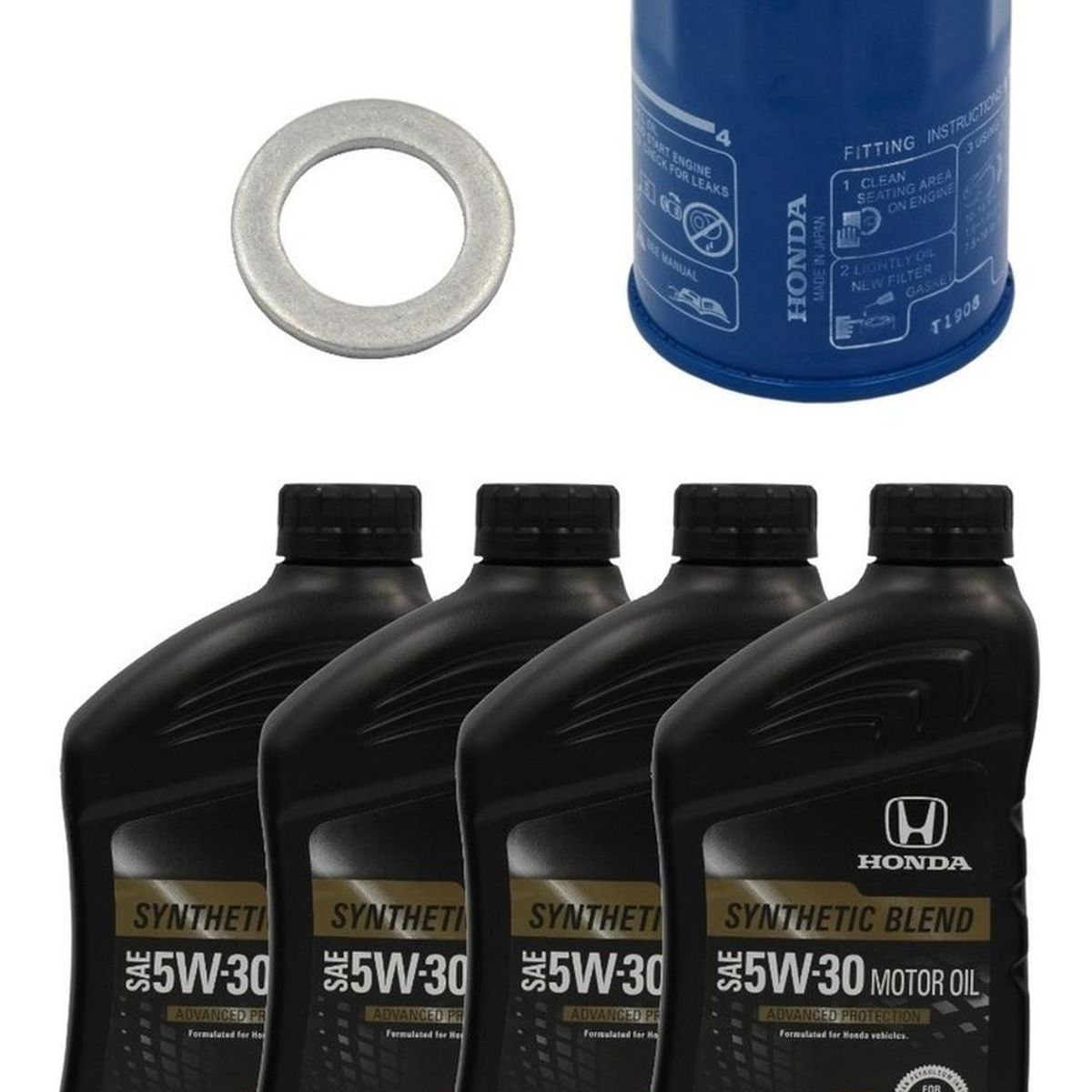 HONDA - Pack Filtro Aceite + Golilla + 4 Aceites 5w30 Honda Original
