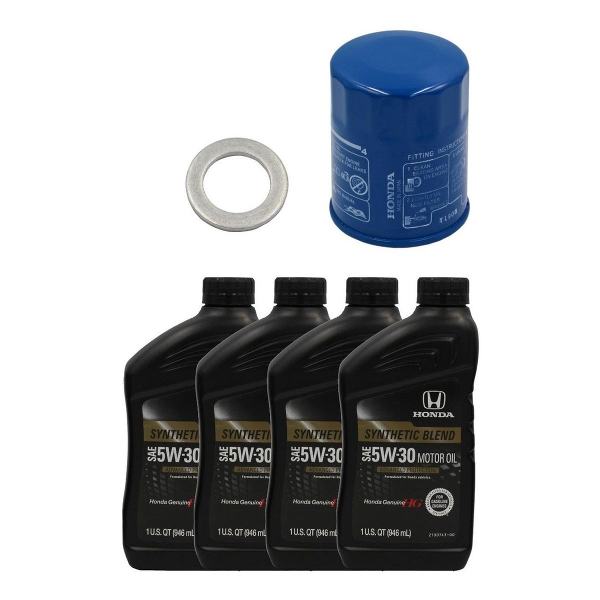 HONDA - Pack Filtro Aceite + Golilla + 4 Aceites 5w30 Honda Original