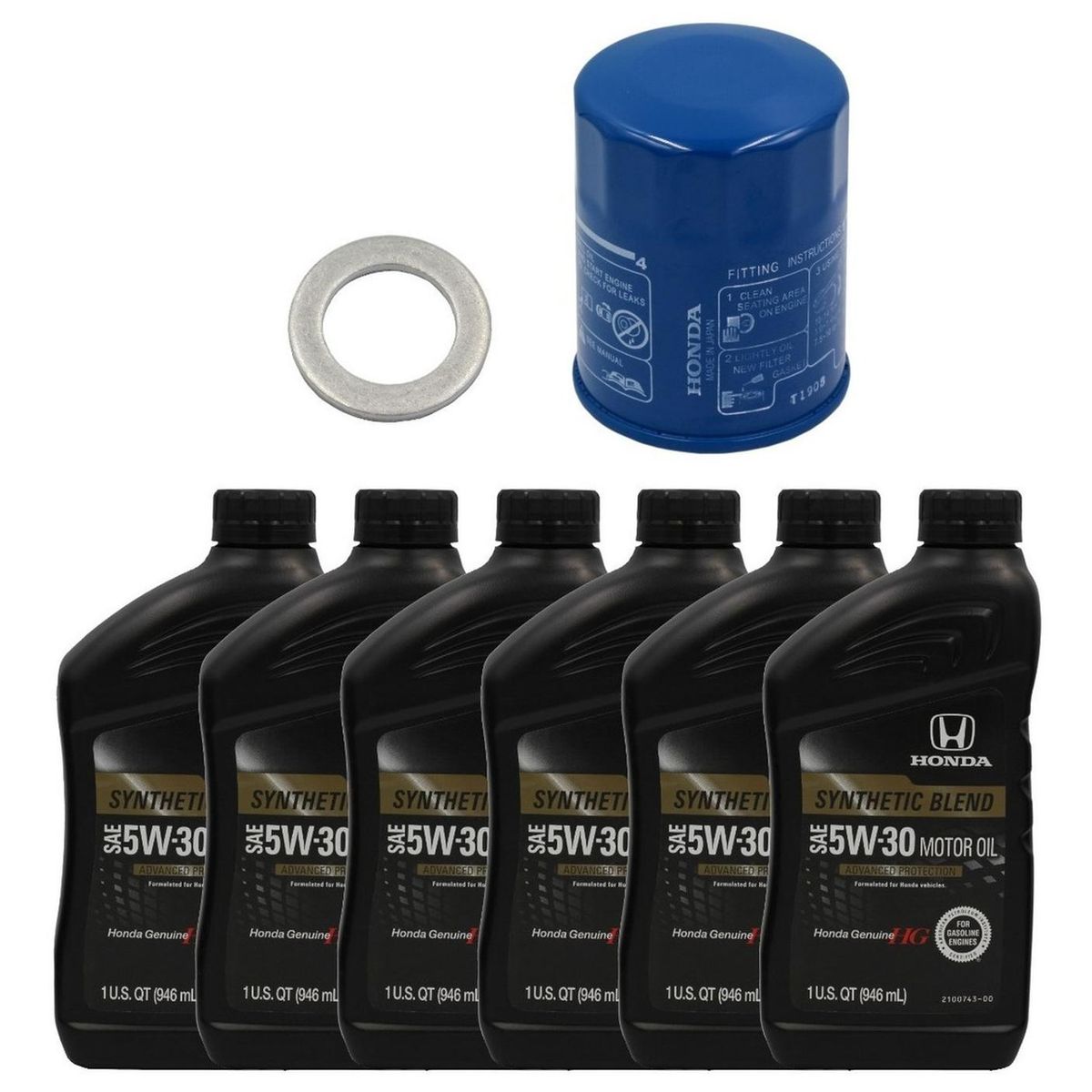 HONDA - Pack Filtro Aceite + Golilla + 6 Aceites 5w30 Honda Original