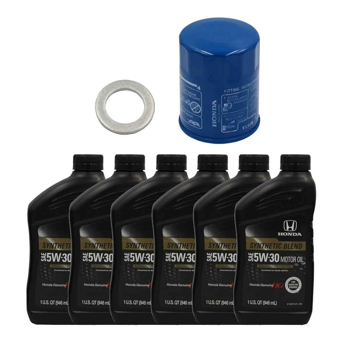 HONDA - Pack Filtro Aceite + Golilla + 6 Aceites 5w30 Honda Original