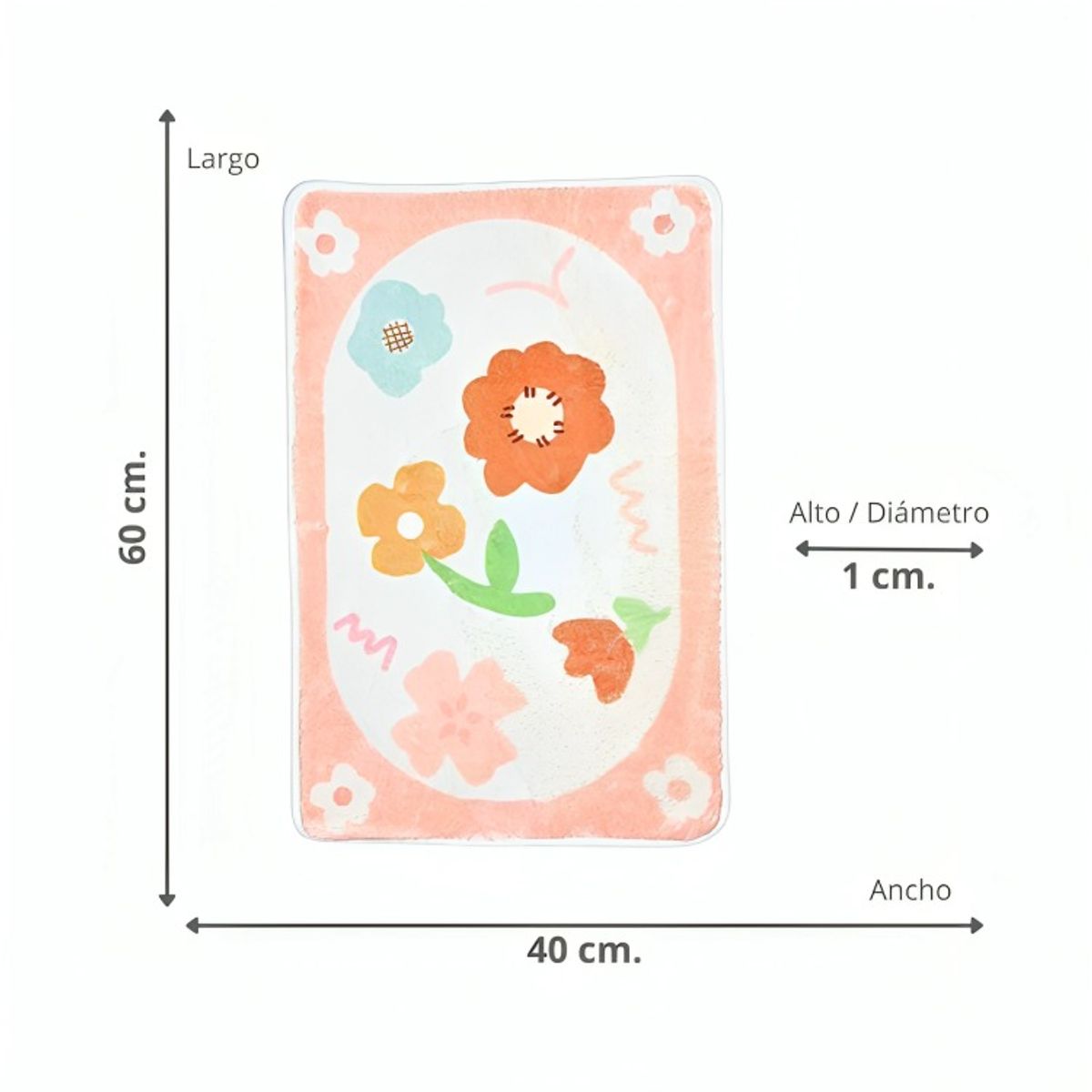 OEM - Alfombra Baño Rectangular Flor