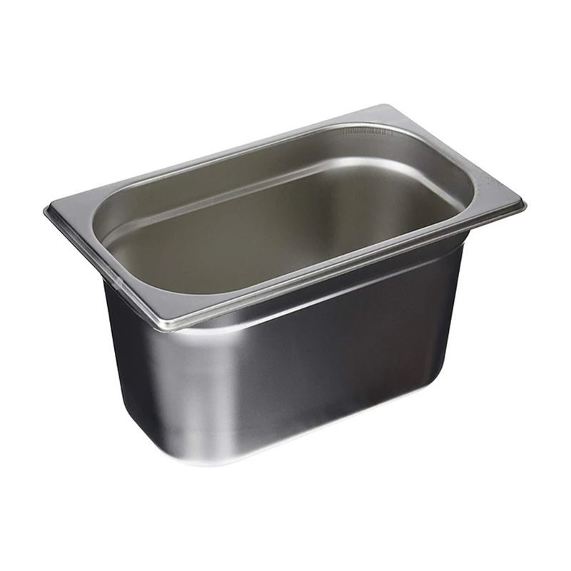 GENERICO - Deposito Gastronómico Acero Inox 1/4 15 Cm Con Tapa (26x16)