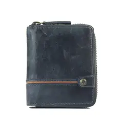 GINO RODINIS - Billetera Texas 1.160 Azul Oscuro/Marrón