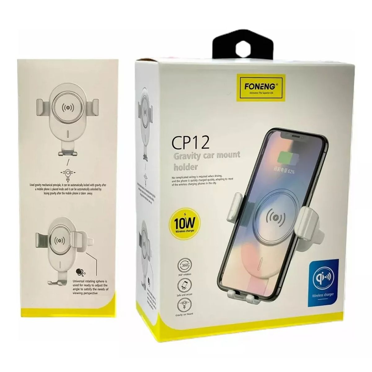 GENERICO - Soporte Celular De Auto Cargador Inalámbrico 10w Magsafe