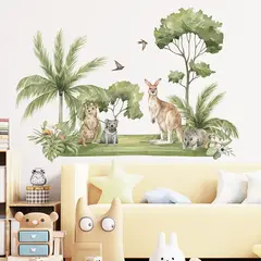 MY MOMI - Vinilos sticker mural 2 de 70x24cm selva bosque animales decoracion