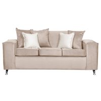 SOFA ROSES 3 CUERPOS BEIGE FELPA
