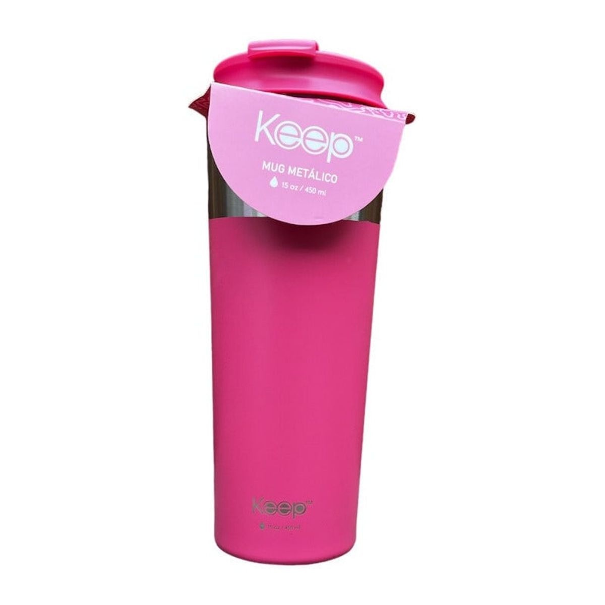 KEEP - Mug Metálico Boquilla Keep 450ml Café Té Mate  color rosado