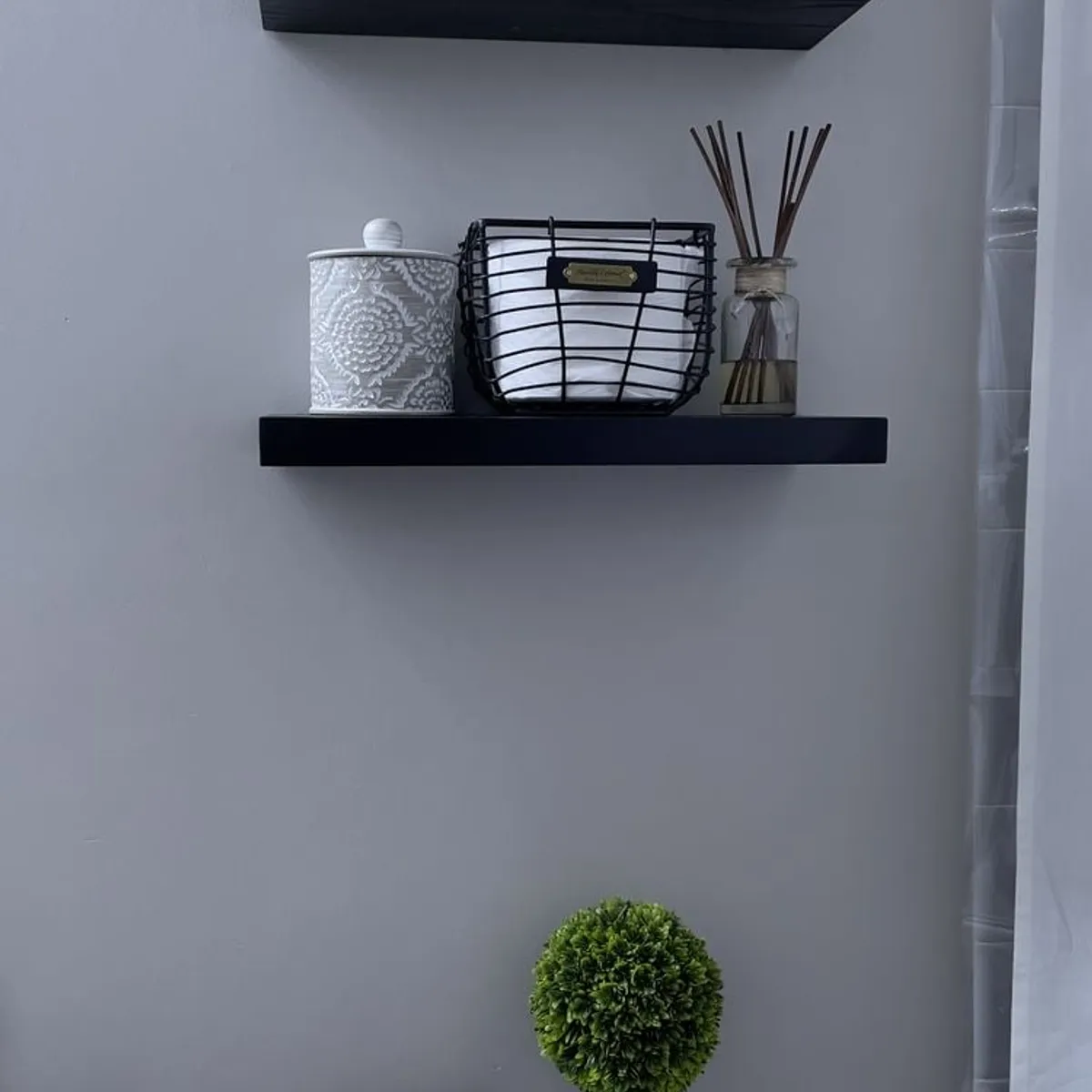 GENERICO - Par De Repisas Flotantes Rectas Gruesas 50cm Negra