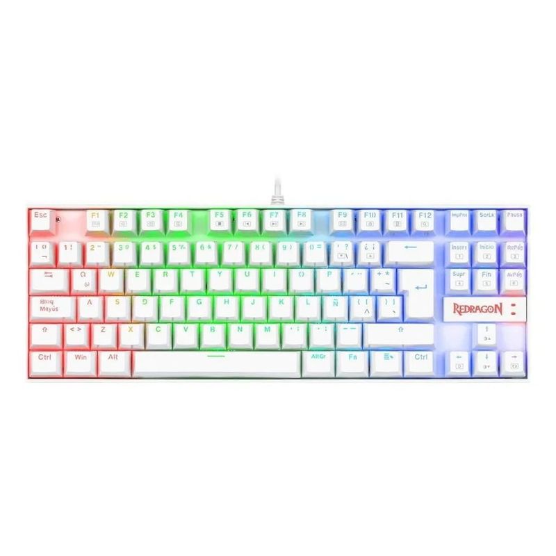 REDRAGON - Teclado Gamer Redragon Kumara K552 Blanco Rgb SW Red