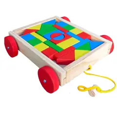 ARTIDIX - Carro de arraste madera figuras encajes PB-B2