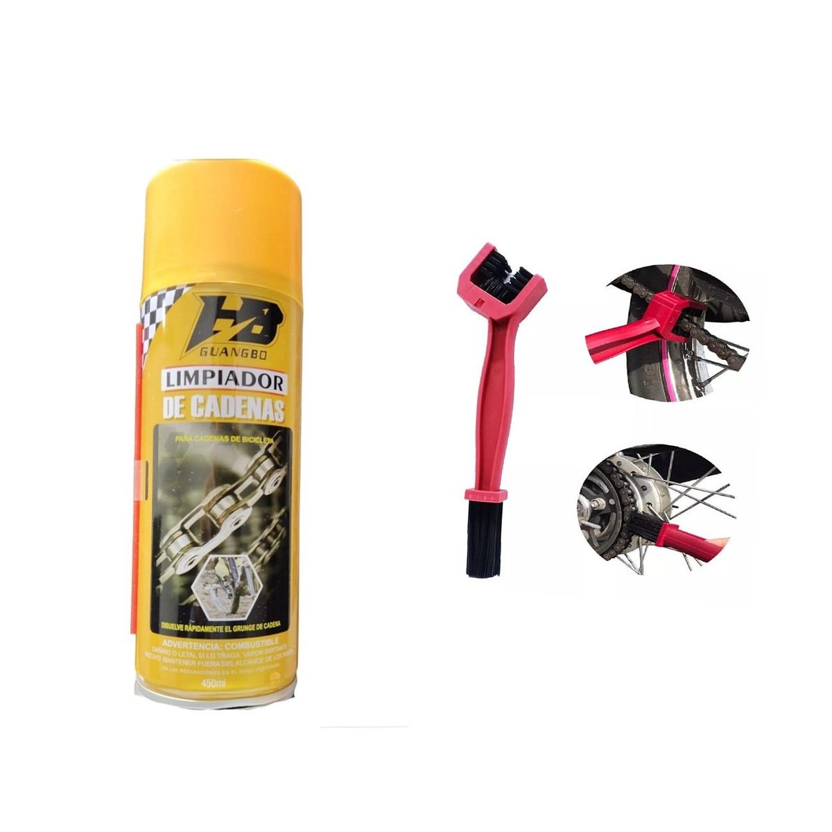 GENERICO - Kit limpiador lubricante y limpia cadena
