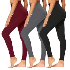 EVERSO - Pack 3 Calzas Leggings Deportiva Sin Costura Push Up Sutridos