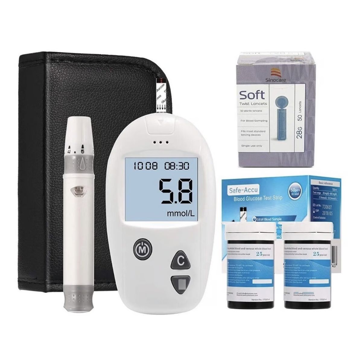 Glucómetro Medidor Glucosa Mgdl + 50 Tiras + 50 Lancetas, marca U BUY - Foto Principal