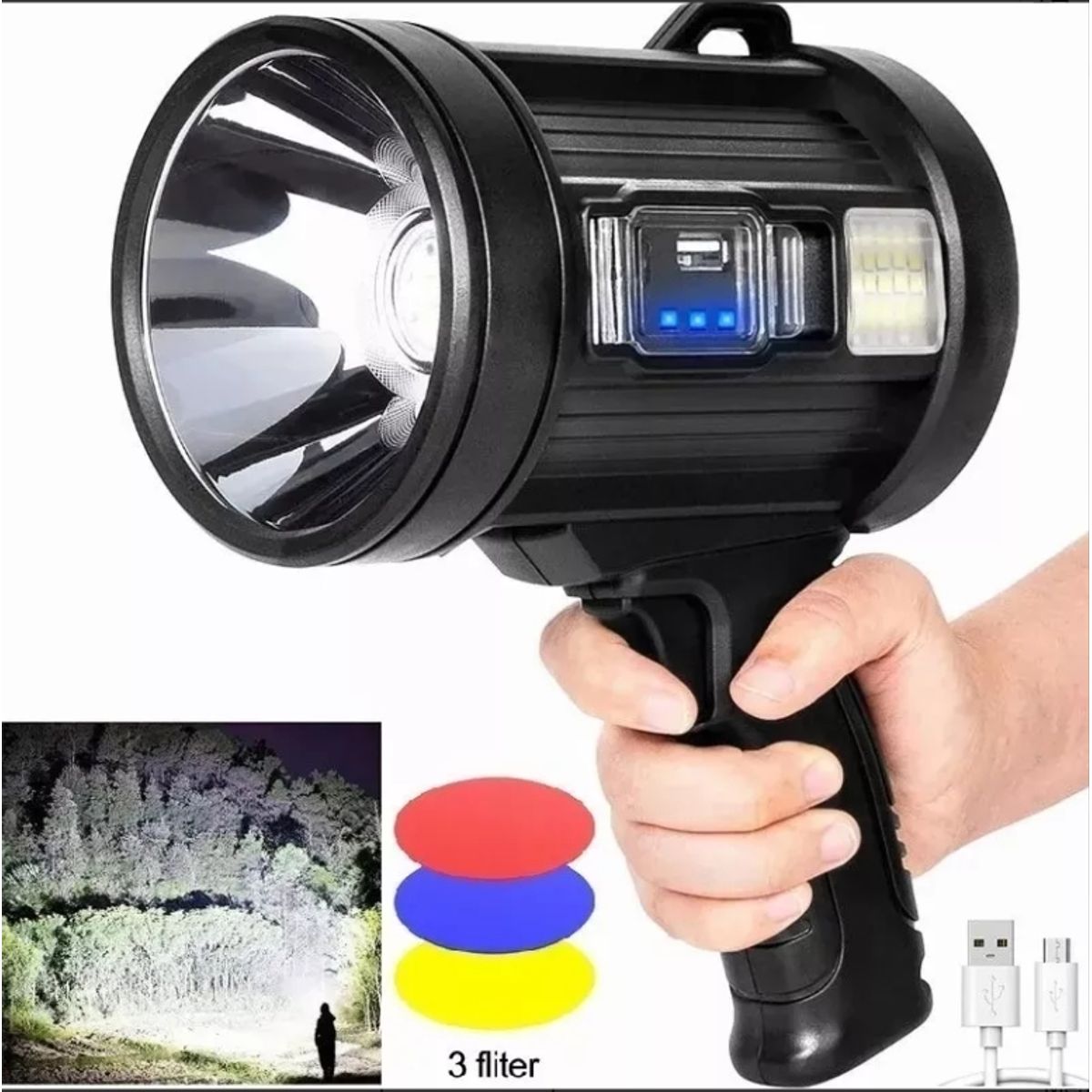 U BUY - Linterna De Mano Led Spot Light Foco 90000 Lúmenes
