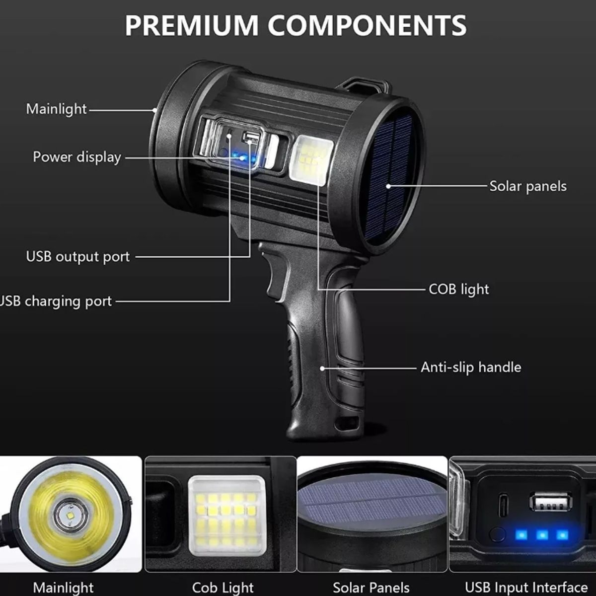 U BUY - Linterna De Mano Led Spot Light Foco 90000 Lúmenes