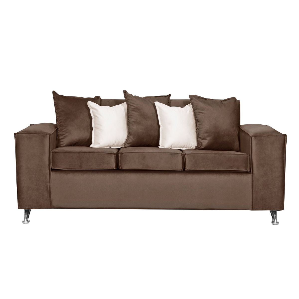 RUZAM MOBEL - SOFA ROSES 3 CUERPOS CAFE FELPA