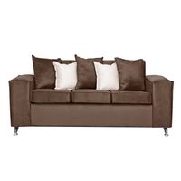 SOFA ROSES 3 CUERPOS CAFE FELPA